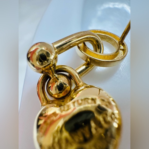 Hardware Heart Dangling. 💛 Real 18(18k) Karat Solid Gold Jewelry - Picture 9 of 11